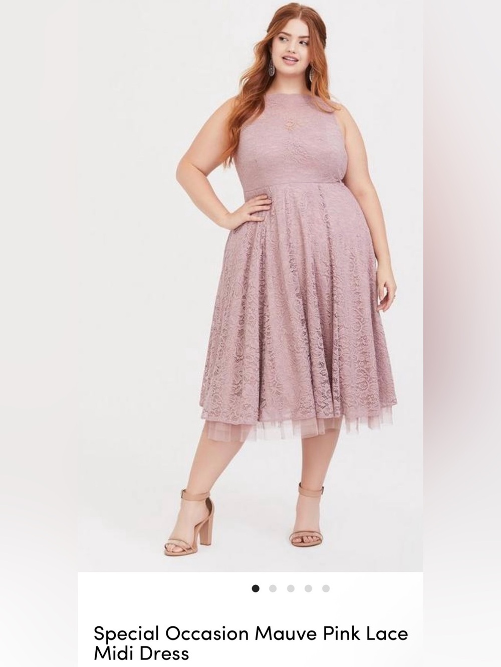 Torrid Mauve Lace Midi Dress Size 22